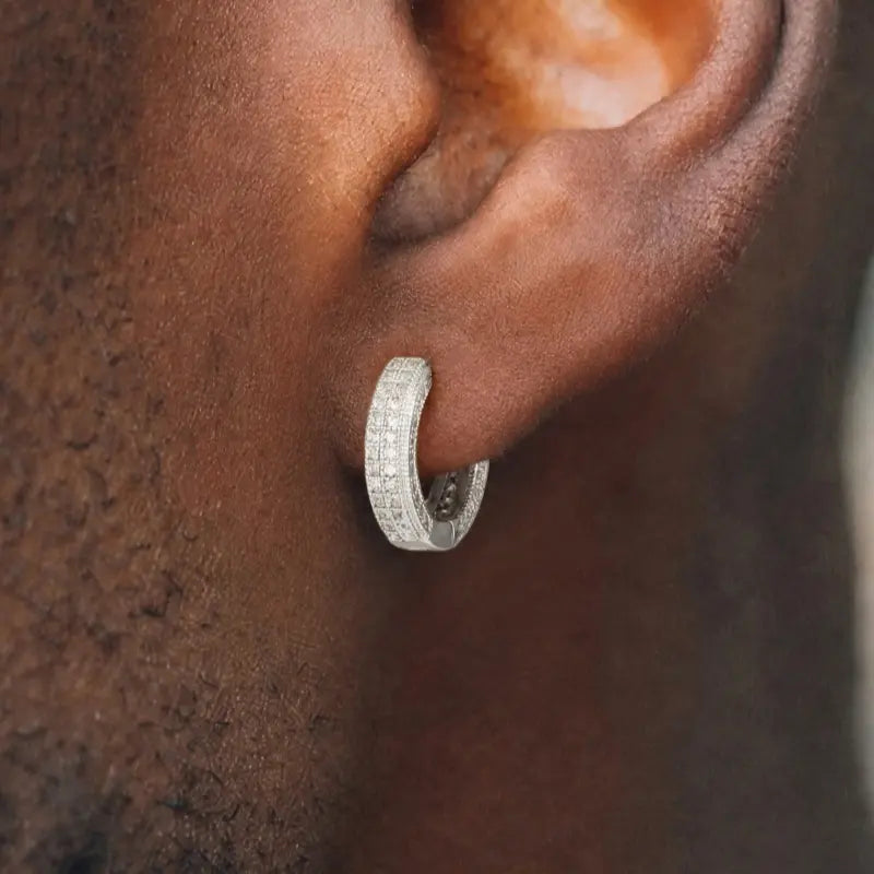 Big Gold Hoop Earrings for Men - Lightweight Gold Plated Cartilage Huggie Accessories