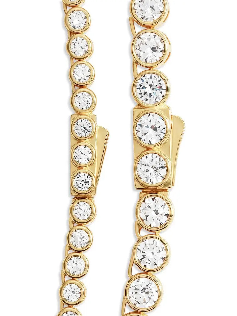 Helene Bezel CZ Tennis Necklace, 3mm Classic & 5mm Statement, Adjustable Size for Any Occasion