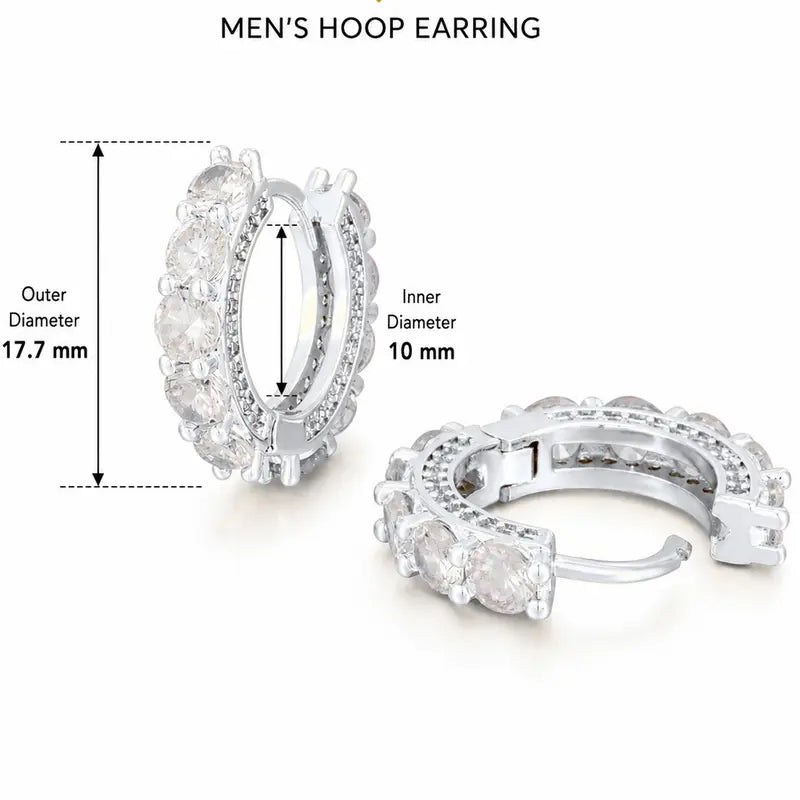 Big Gold Hoop Earrings for Men - Lightweight Gold Plated Cartilage Huggie Accessories