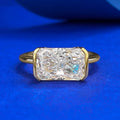 925 Sterling Silver 4ct Radiant Rectangle Engagement Ring with Ice Flower Zirconia