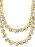 Helene Bezel CZ Tennis Necklace, 3mm Classic & 5mm Statement, Adjustable Size for Any Occasion