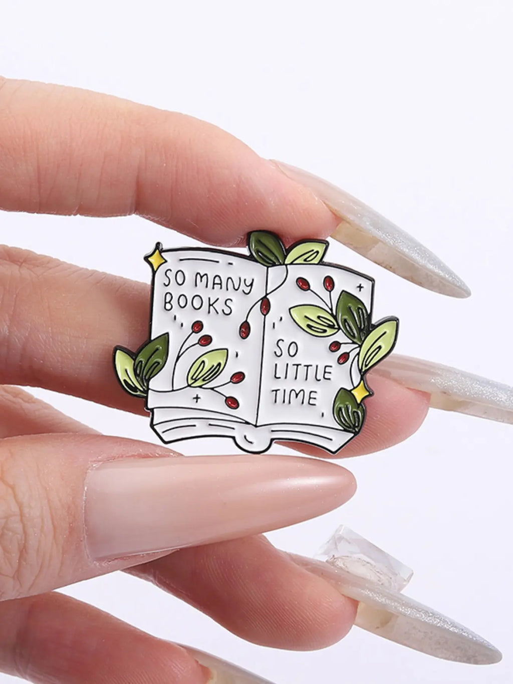 10-Piece Book Lover Pin Set with Bookshelf, Hourglass, and Unique Reading Quote Designs