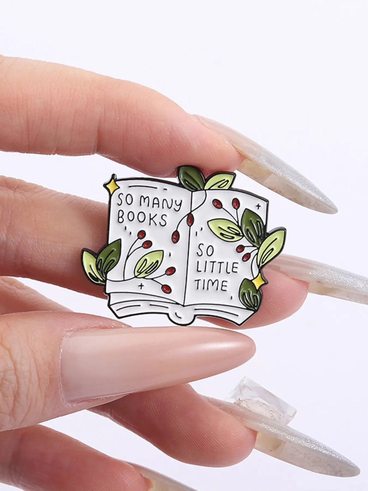 10-Piece Book Lover Pin Set with Bookshelf, Hourglass, and Unique Reading Quote Designs